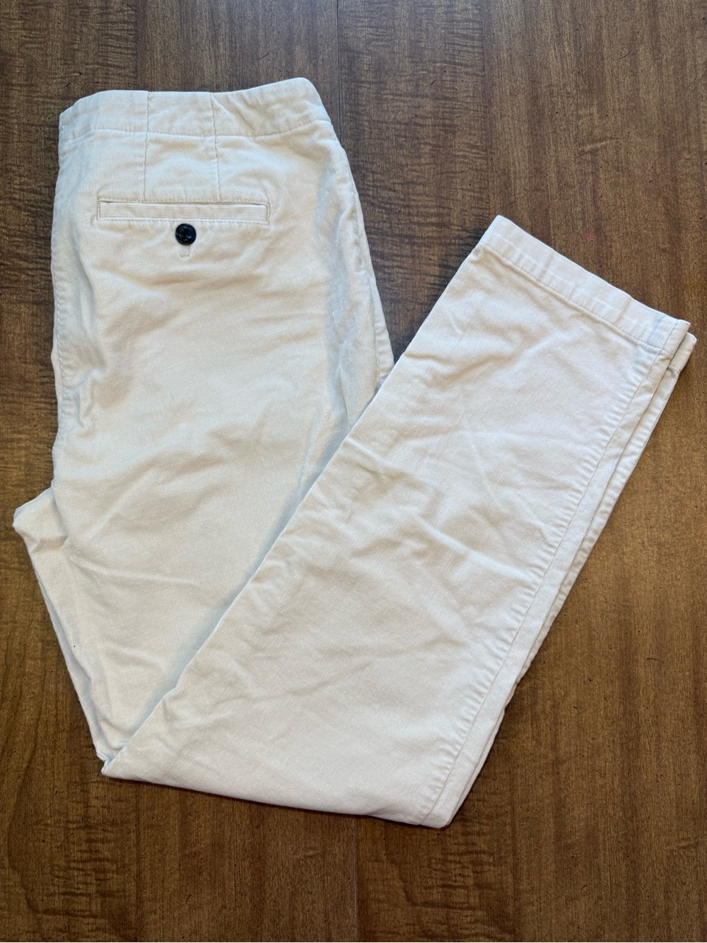 J. Jill Womens Size 12 Cream Corduroy Pants Fine Wale Off White Stretch Pocket